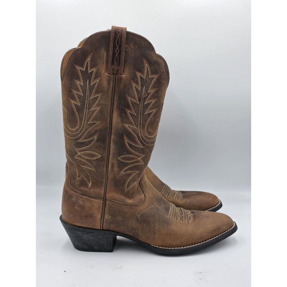 Ariat Womens Heritage R Toe Western Cowboy Boots Distressed Brown Leather 7 B